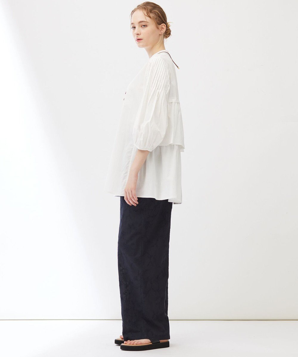 23区 【Indian Factory】コットンポプリン タックディテール チュニックブラウス 