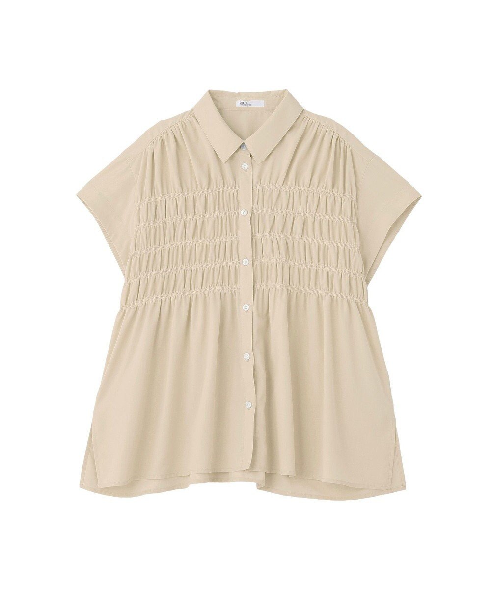 CRAFT STANDARD BOUTIQUE シャーリングショートスリーブブラウス 