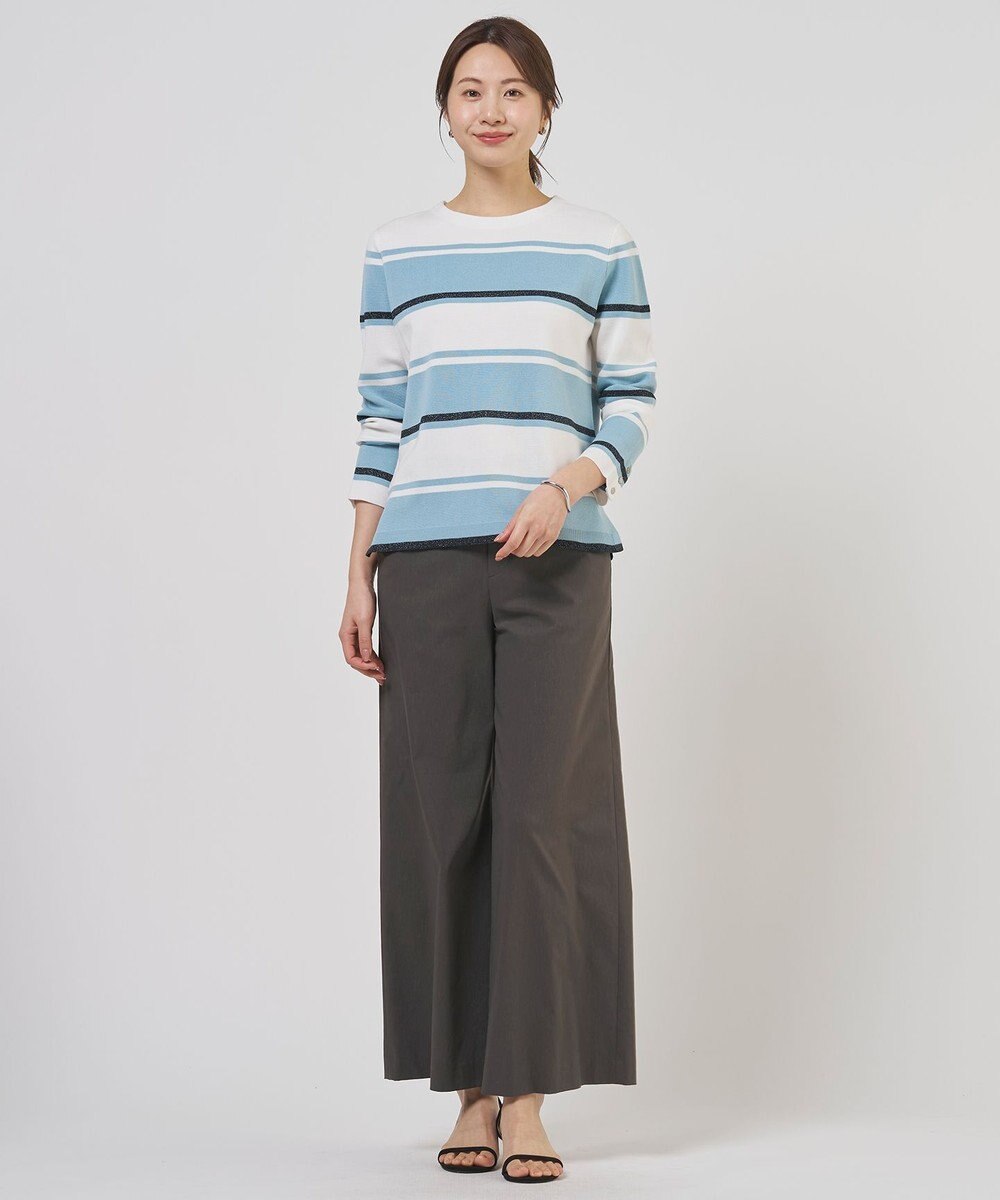 J.PRESS LADIES Cotton Acetate ブロッキング ボーダー ニット 