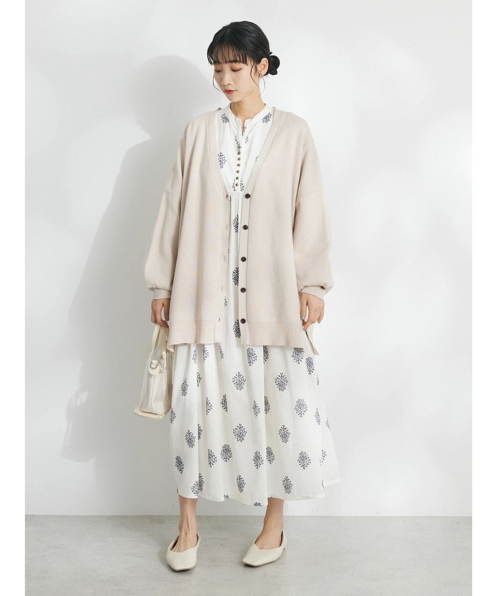 CRAFT STANDARD BOUTIQUE インド綿混フラワーモチーフワンピース 