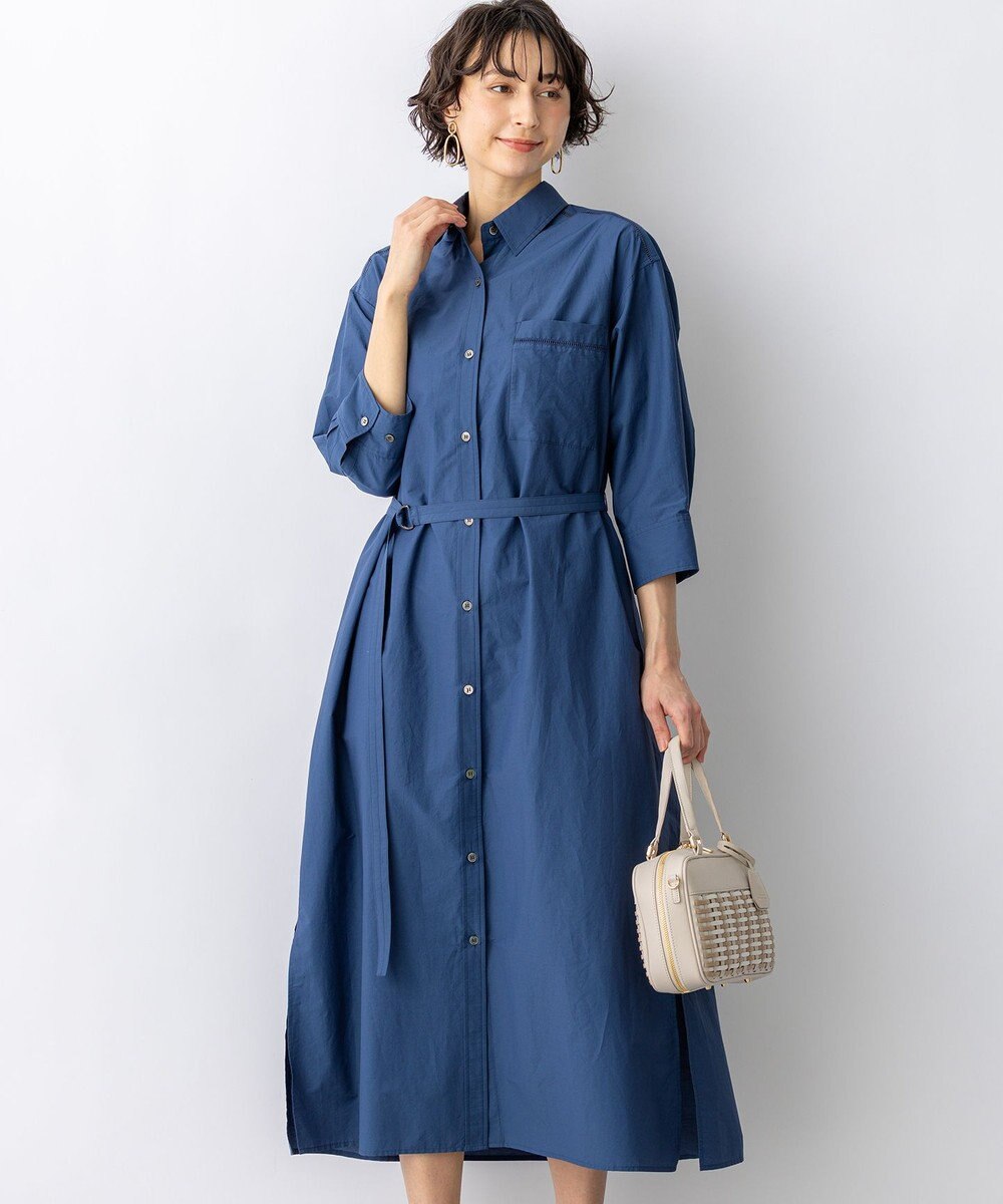 23区 【先行予約】ナイロンコットンタフタ シャツワンピース 