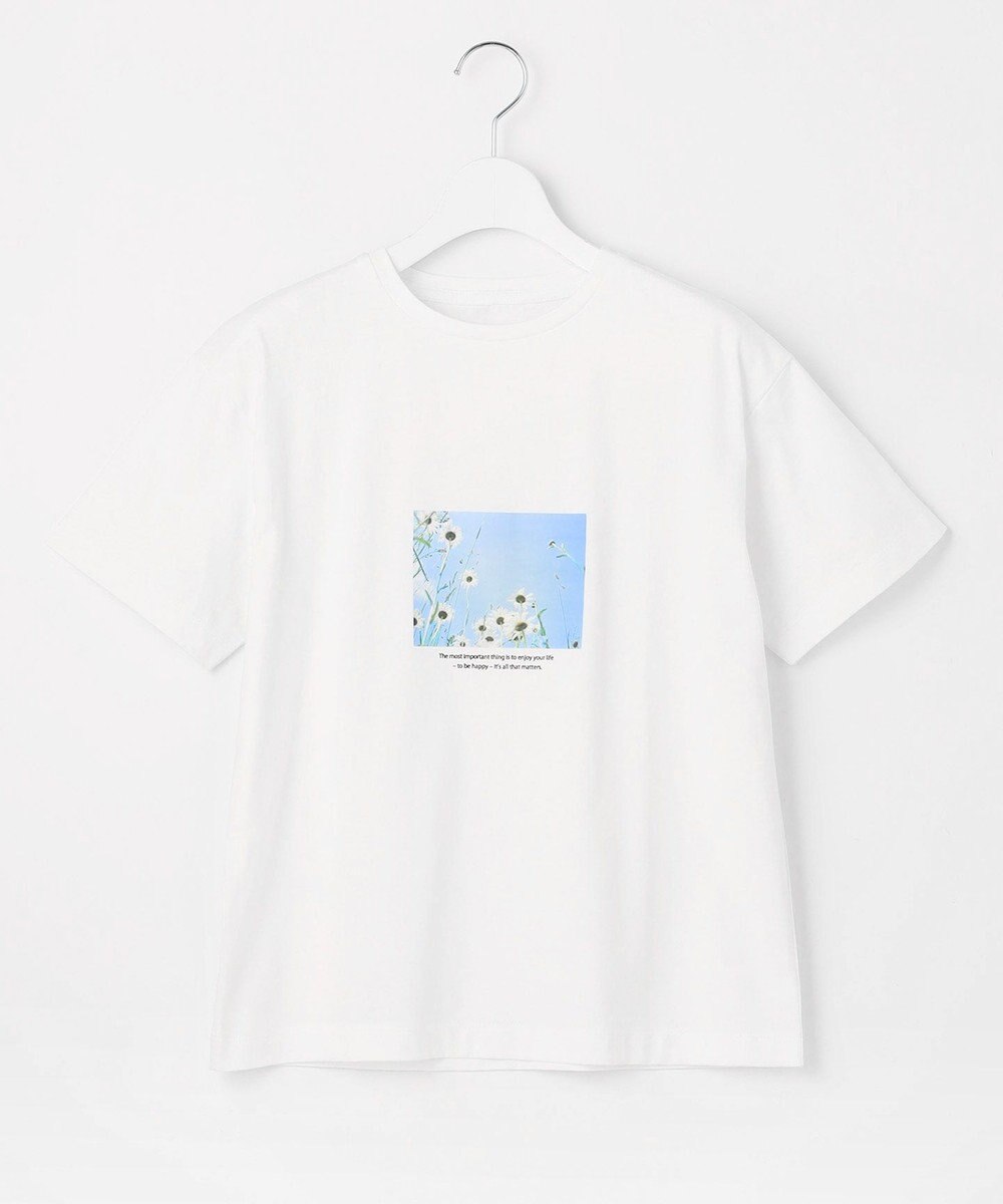 Feroux フラワーフォトプリント Tシャツ 