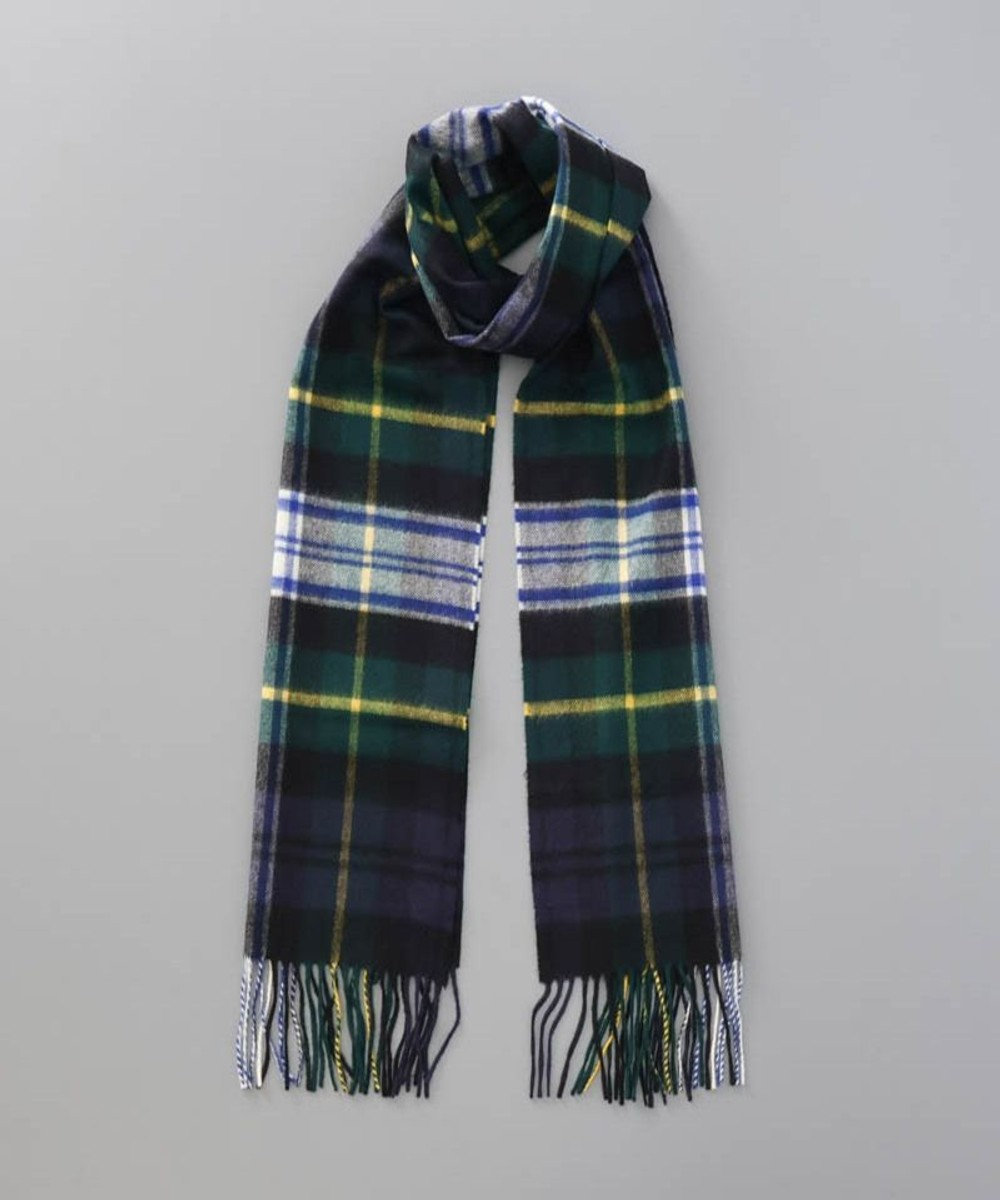 AURORA 【Johnstons of Elgin（ジョンストンズ オブ エルガン）】カシミヤ100％起毛チェック柄マフラー 