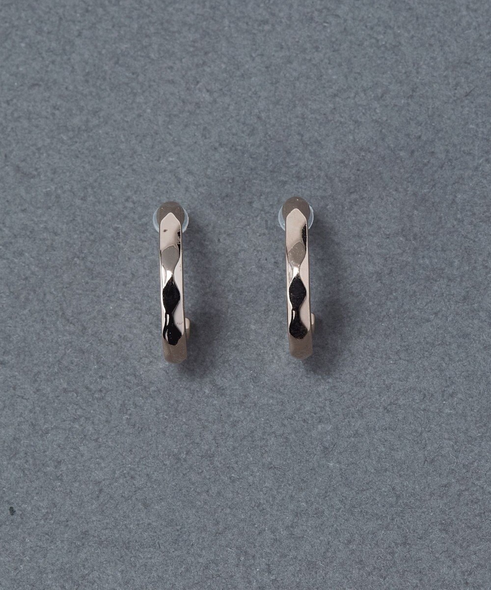 Phoebe 〈金属アレルギー対応〉スパークフープセラミックポストピアス シンプル/フープピアス 