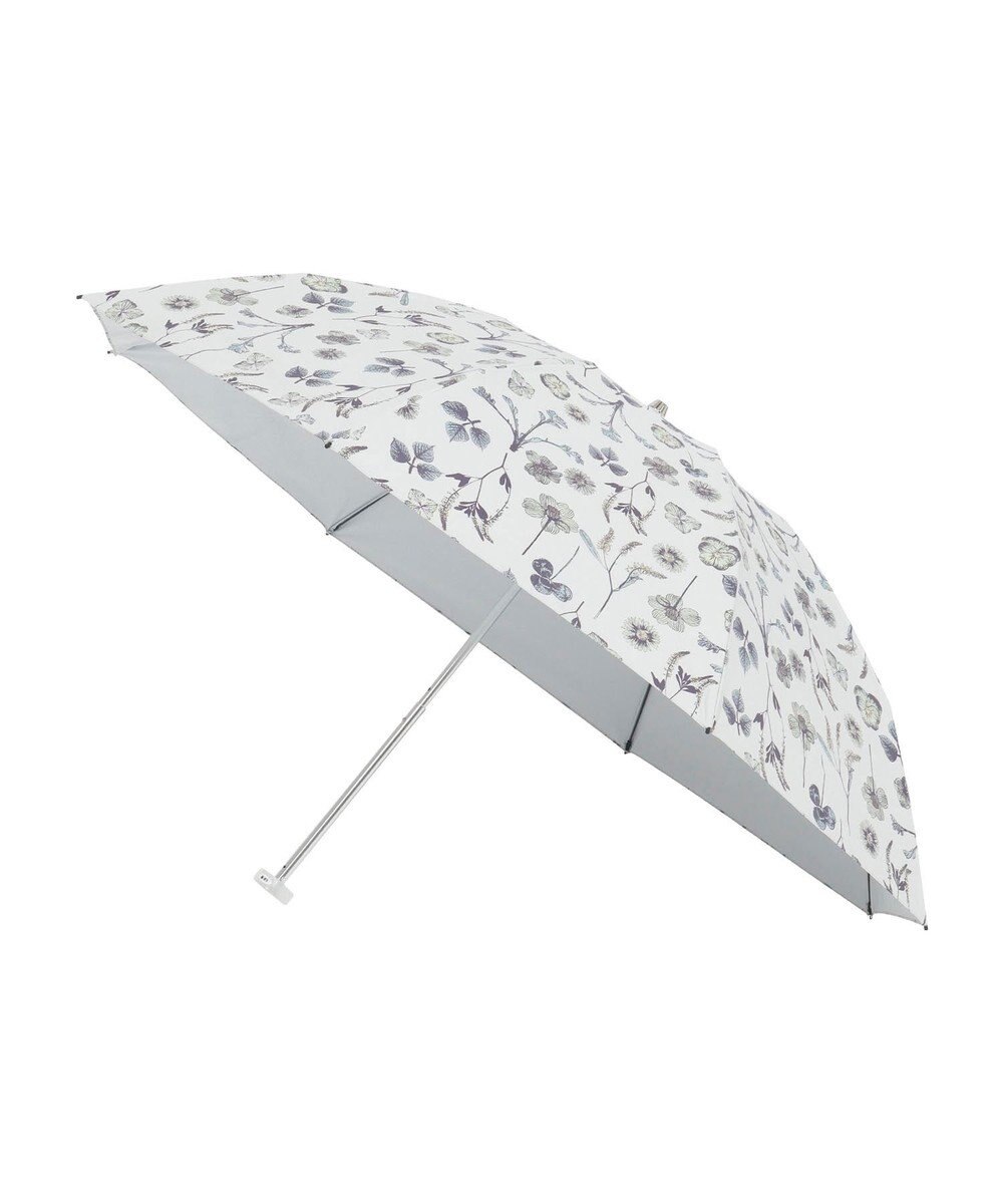 MOONBAT 【晴雨兼用/ 一級遮光/UV99％】フワクール (Fuwacool) 折りたたみ日傘 フワクールホワイト  ボタニカル 軽量 