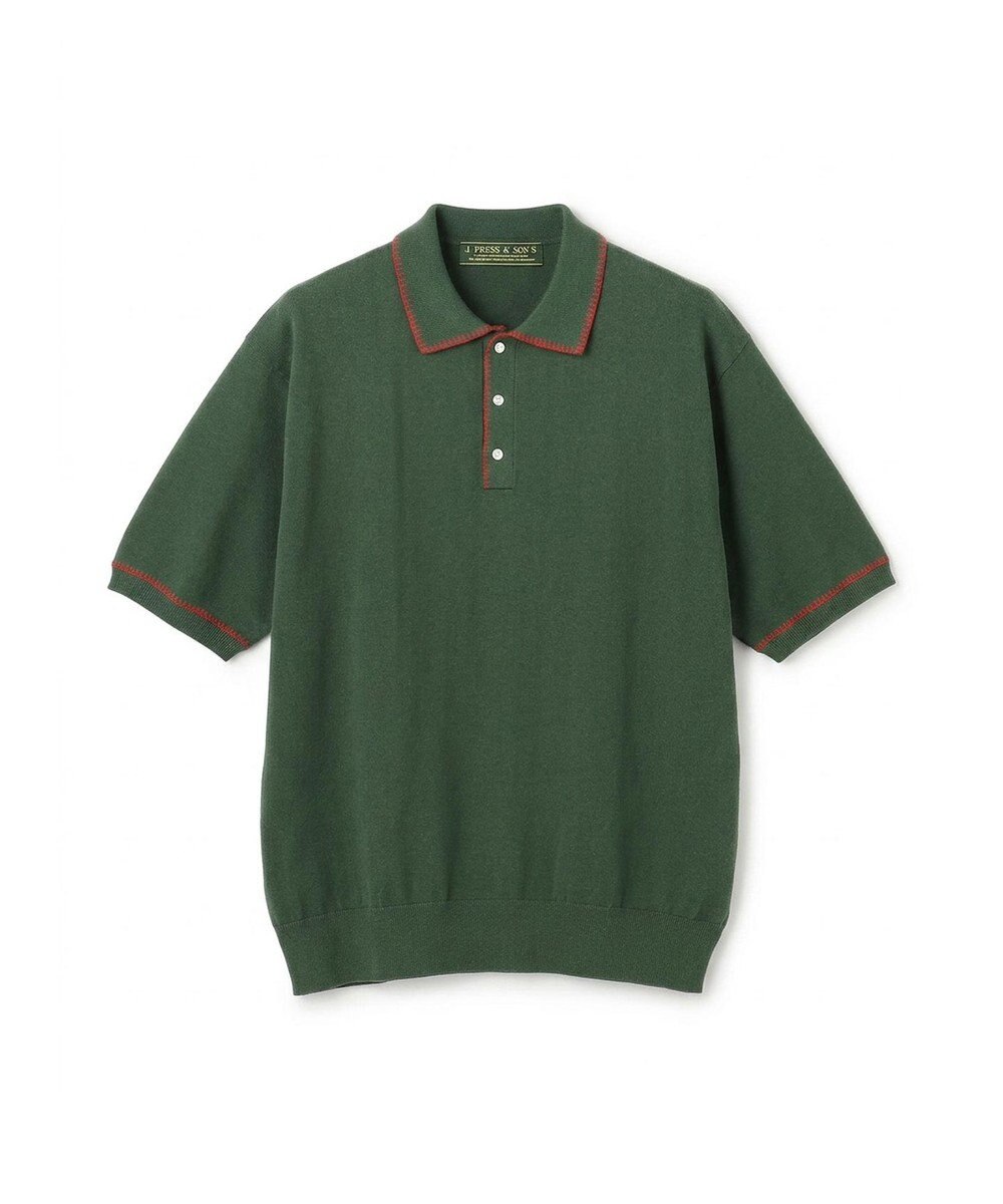J.PRESS MEN 【WEB・一部店舗限定】Blanket Stitch Knit Polo 