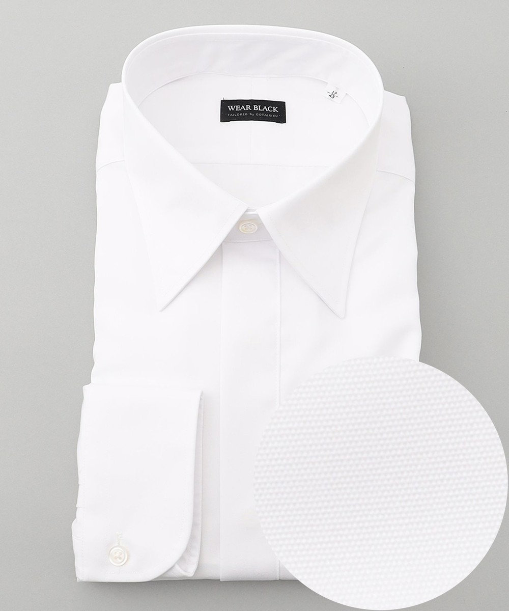 GOTAIRIKU 【WEARBLACK】フォーマルレギュラーシングルカフス ドレスシャツ ホワイト系