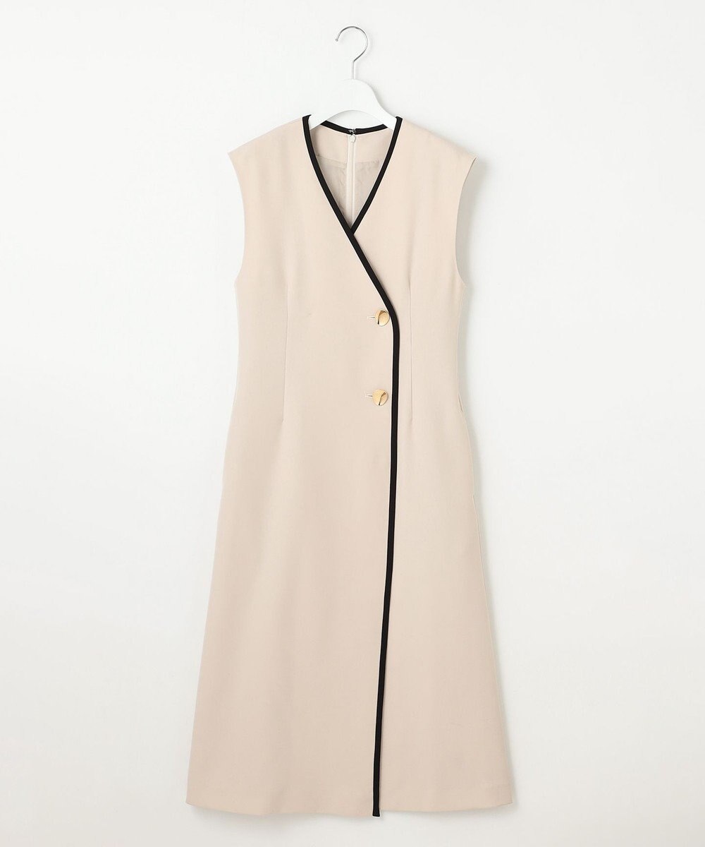 Feroux 【洗える】バイカラートリム ジャンパースカート 