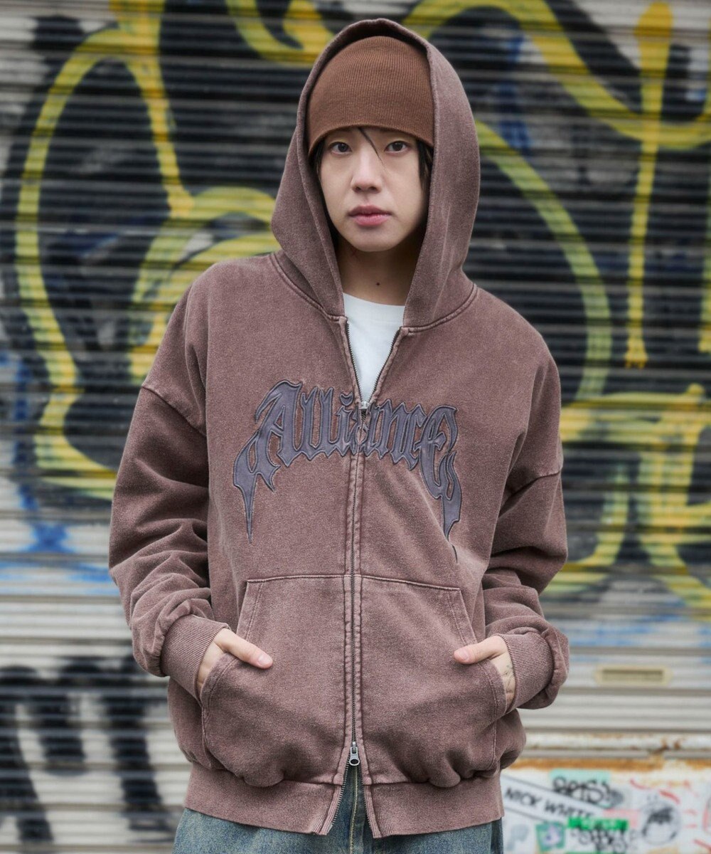 WEGO 【ユニセックス着用ITEM/SMLサイズ展開】グラフィックZIPパーカー 