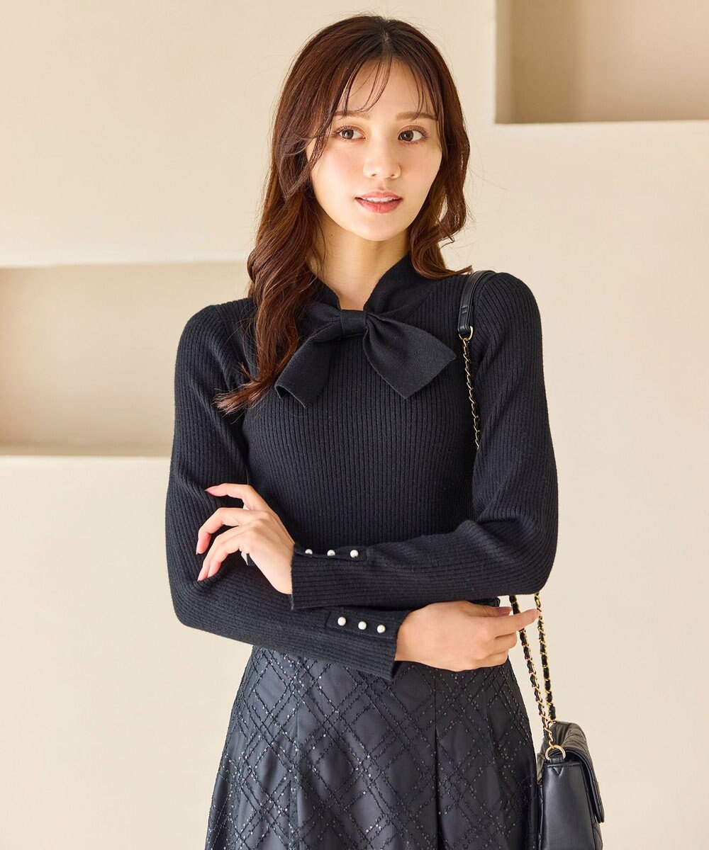 Feroux 【先行予約】リボンタイリブ ニット 