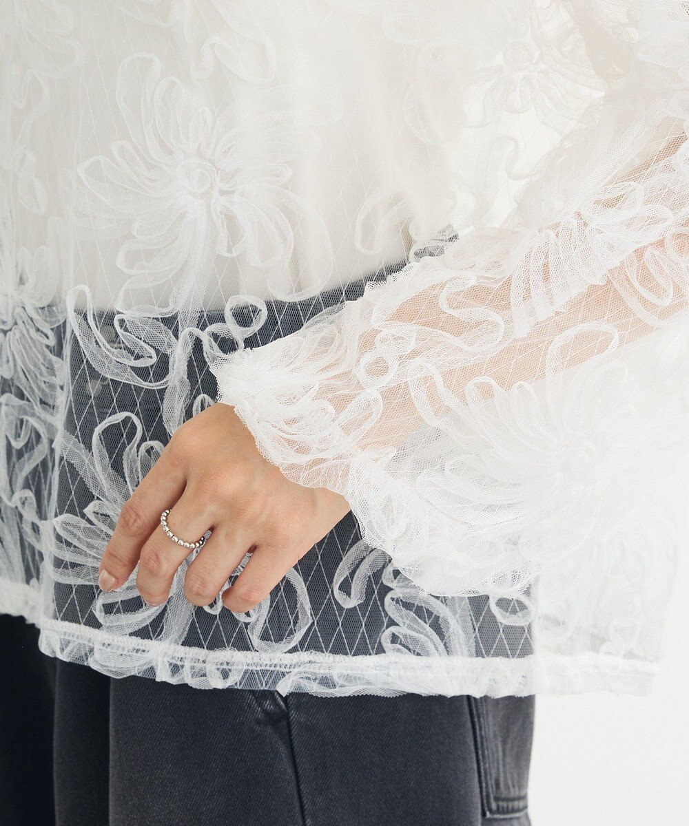 Green Parks チュールレイヤードブラウス 