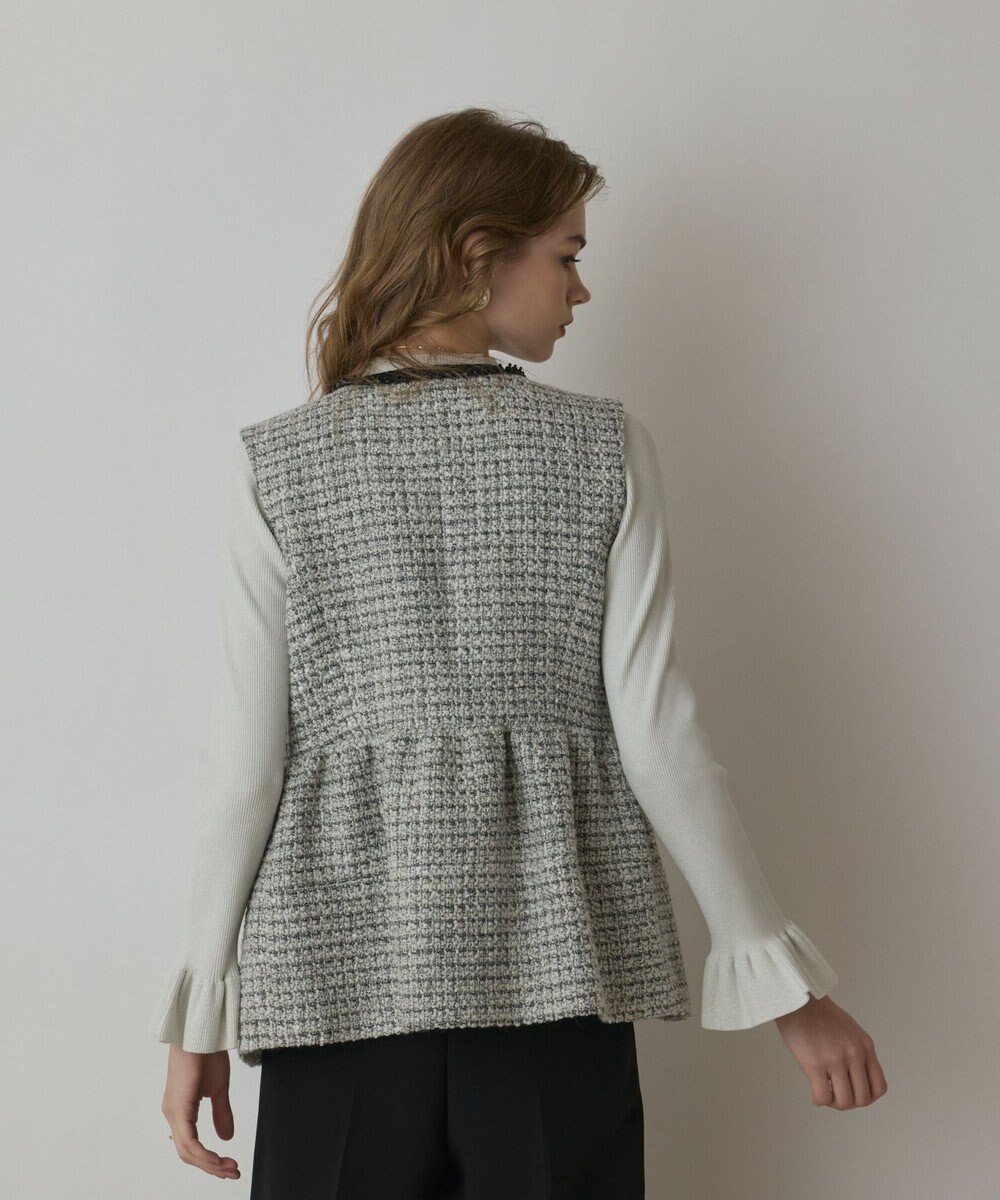 GRACE CONTINENTAL ツイードペプラムベスト 