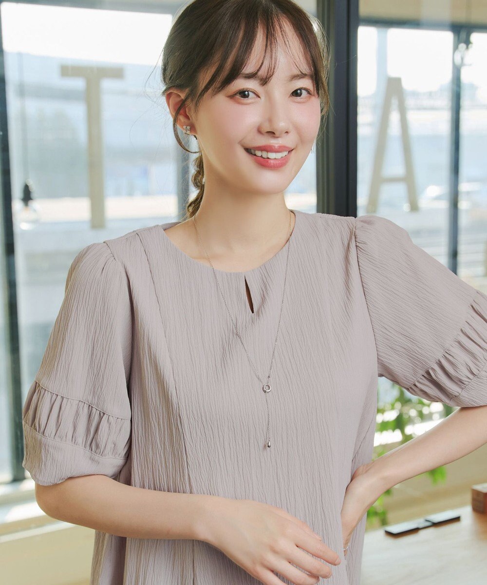 Tiaclasse 【選べる着丈・新色追加】ギャザーランタンスリーブワンピース 