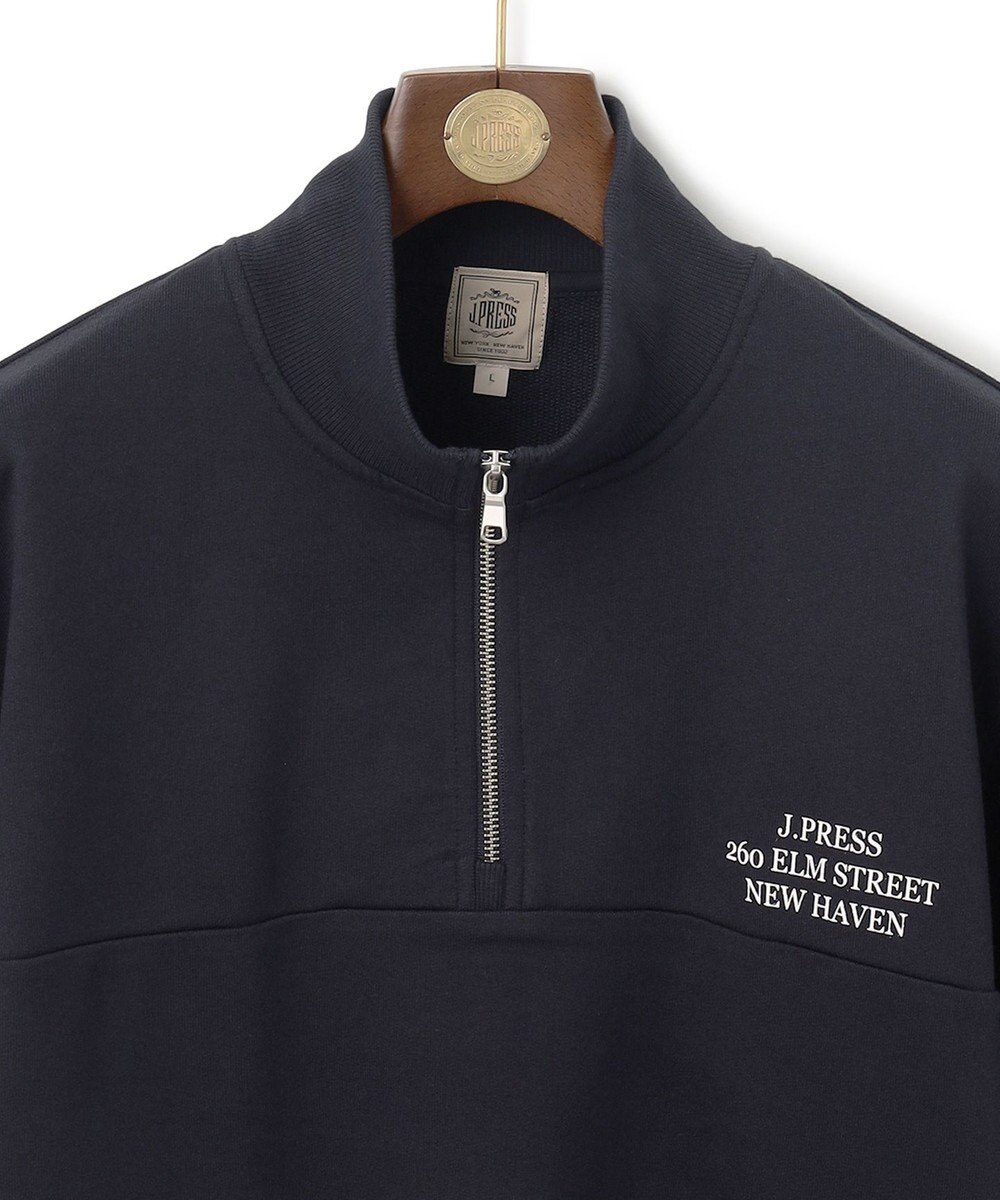 J.PRESS MEN インレージャージー ロゴハーフジップスウェット 