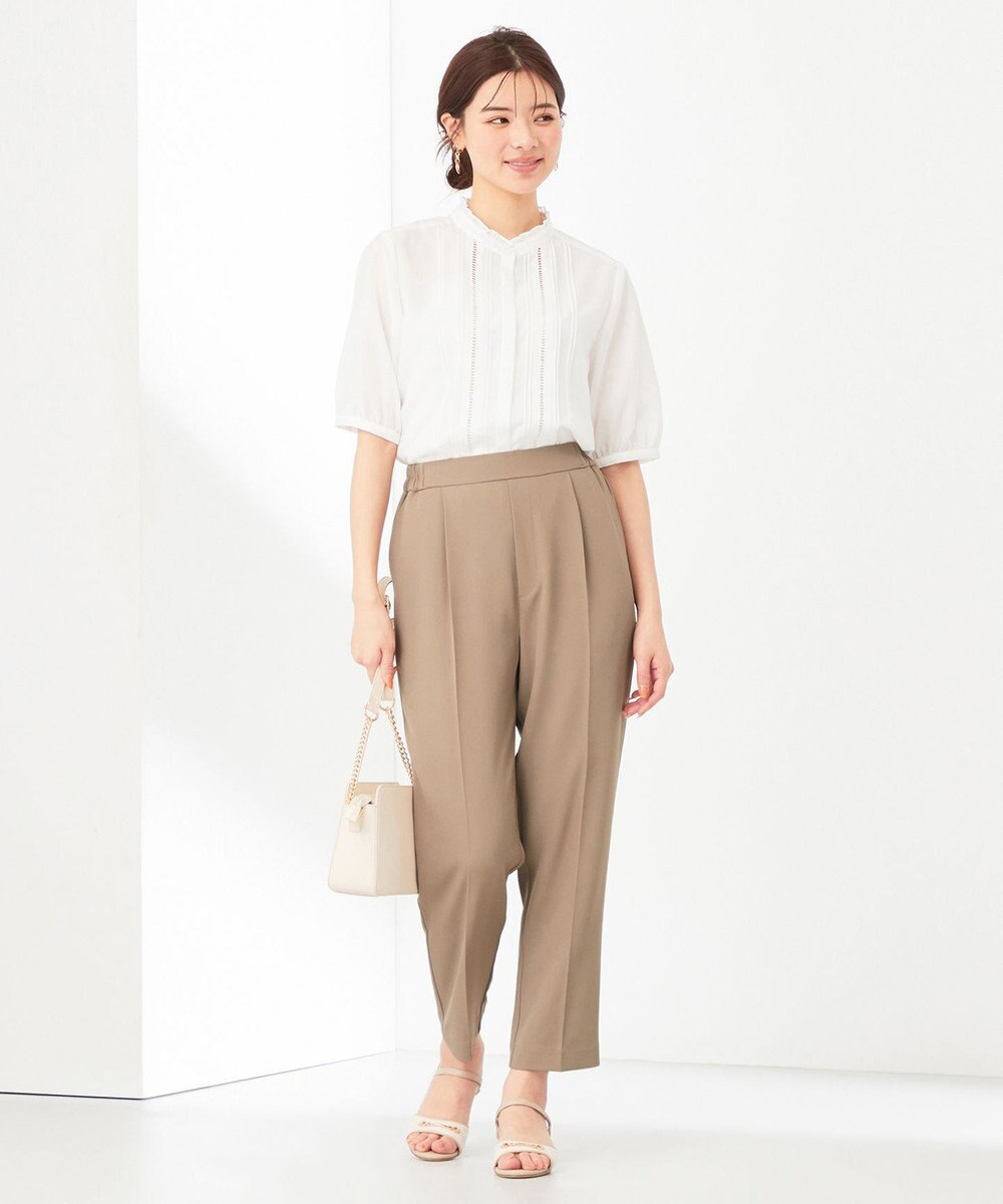 ANY SIS S 【洗える】フリルスタンドピンタック ブラウス 