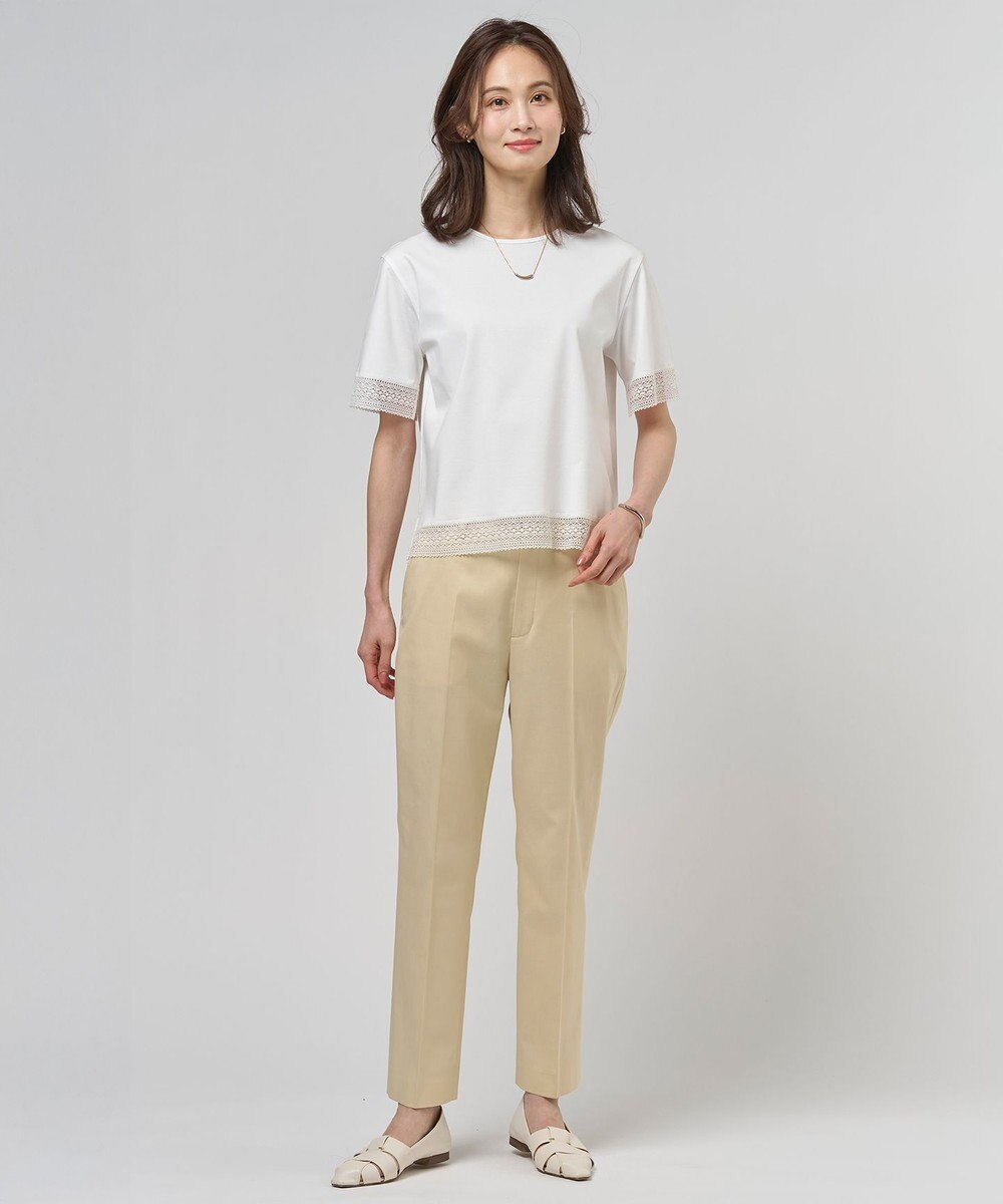 J.PRESS LADIES 【セットアップ対応・洗える・撥水】コットンFITTY テーパード パンツ 