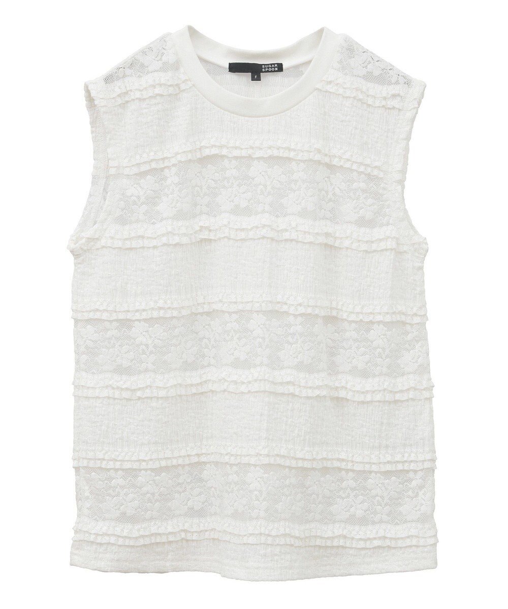 Green Parks ・ＳＵＧＡＲ　ＳＰＯＯＮ　フリルレースノースリーブ 