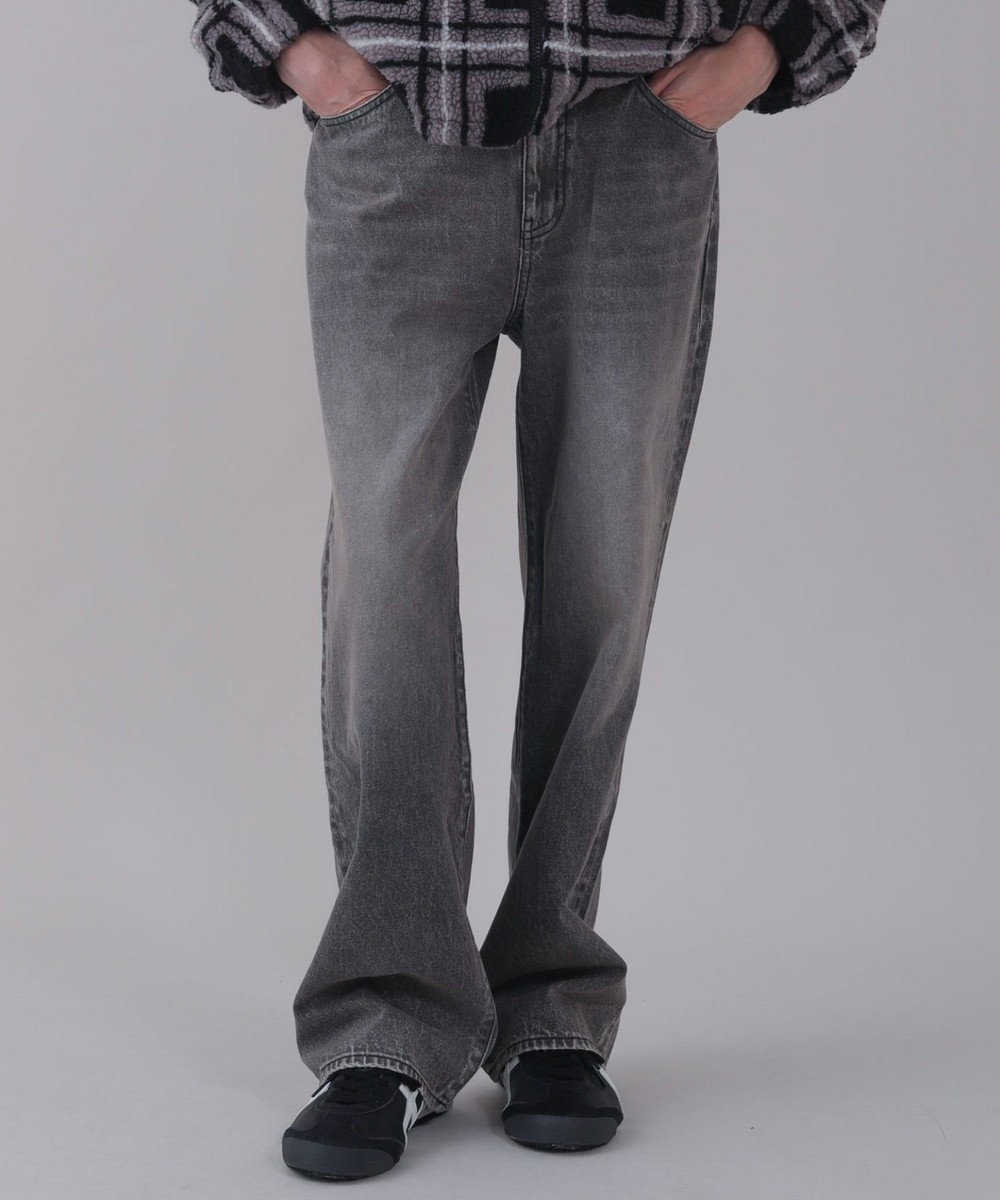 WEGO 【ユニセックス着用ITEM/ウエスト調整可】ストレートデニムパンツ 