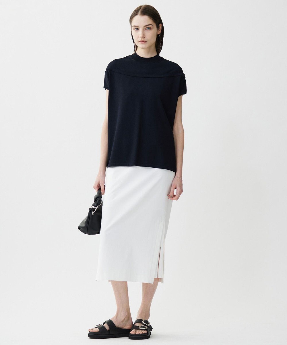 ICB 【接触冷感・UVケア・洗える】 VIS/NYハイゲージ モックネックプルオーバー 