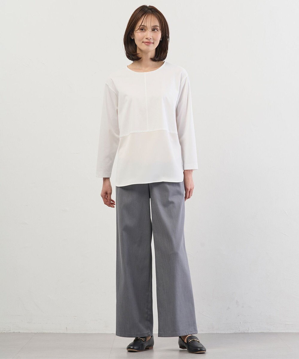 J.PRESS LADIES L ベーシックジャージー レイヤードフレア カットソー 