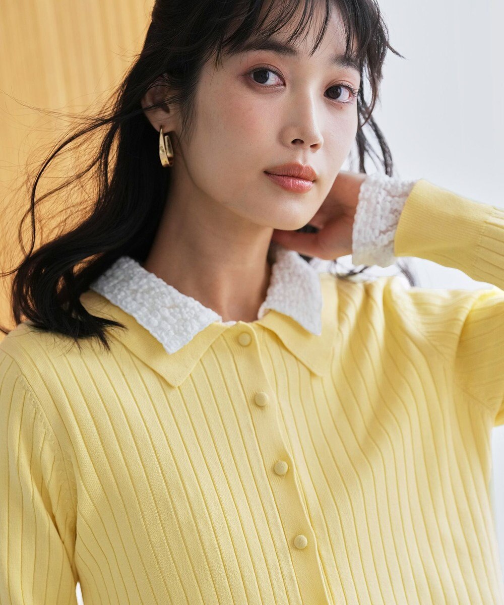 ANY SIS ポロカラーリブ ニット 