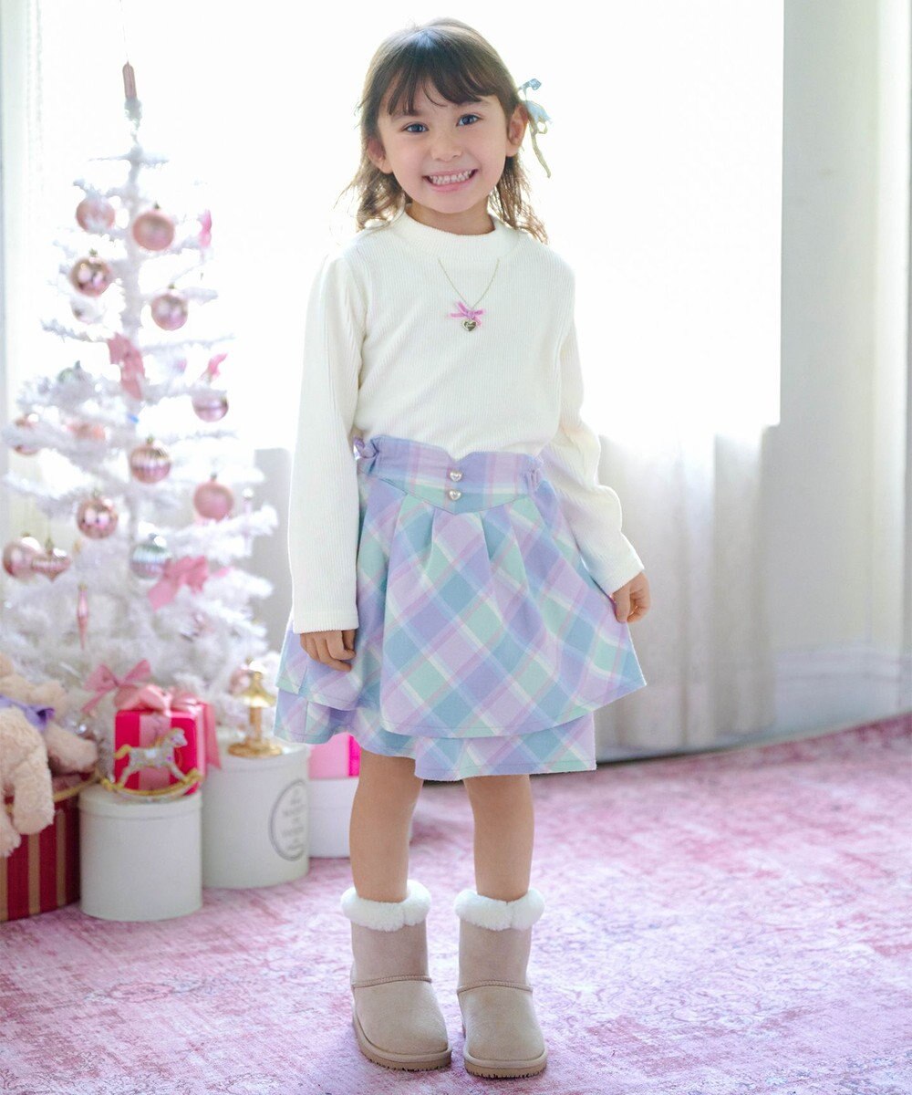 ANY KIDS フェイクムートンリボンブーツ 