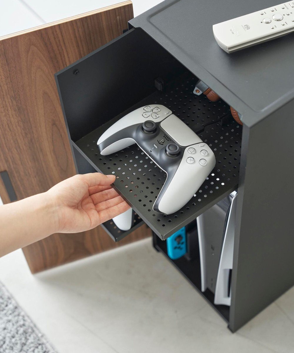 tower ゲーム機収納ラック タワー ブラック 