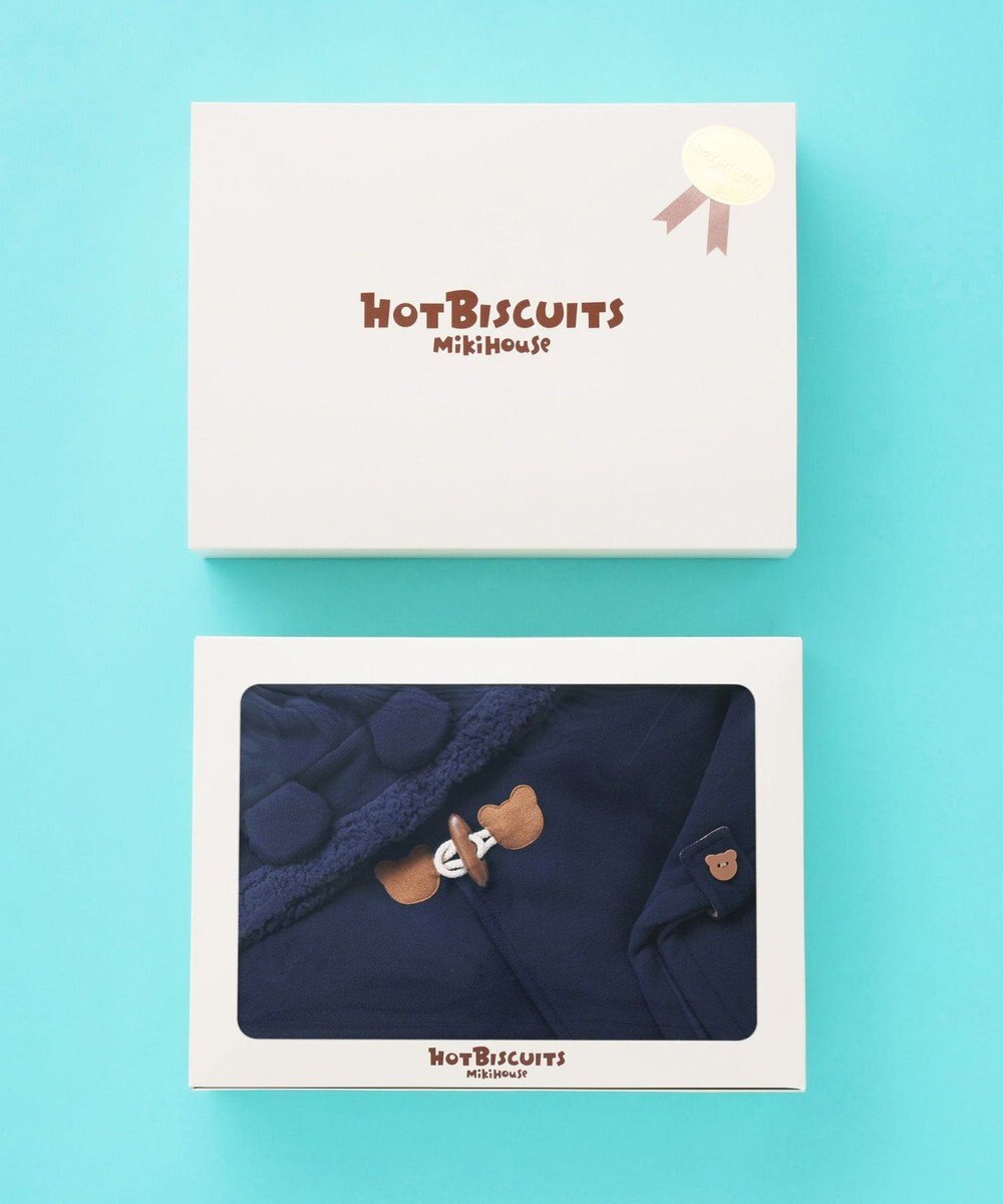 MIKI HOUSE HOT BISCUITS お耳付きボアフリース ダッフルマントギフトセット【BOX付き】 
