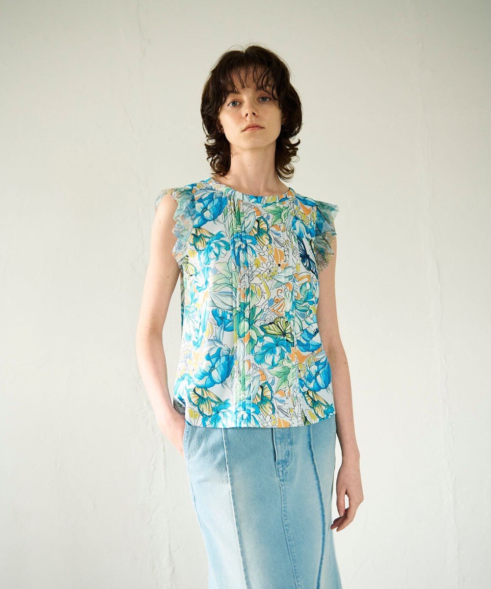 GRACE CONTINENTAL フラワーガーデンプリントトップ 