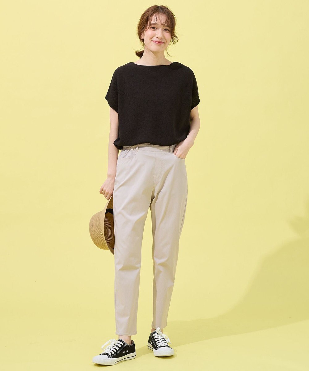 ANY 【洗濯機可/アンチピリング/UVカット】アクリルガーターフレンチスリーブニット 