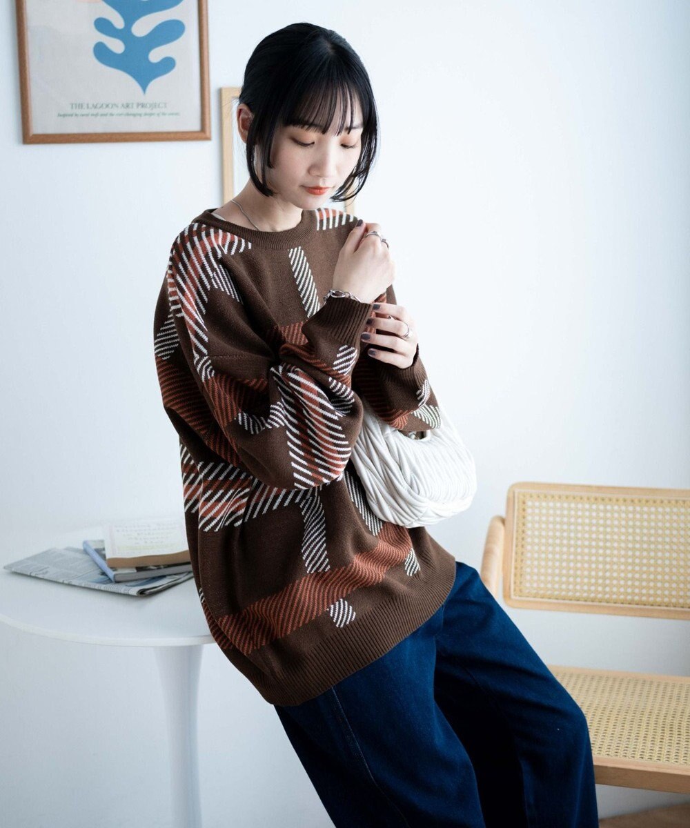 WEGO ルーズフィット総柄プルオーバー 