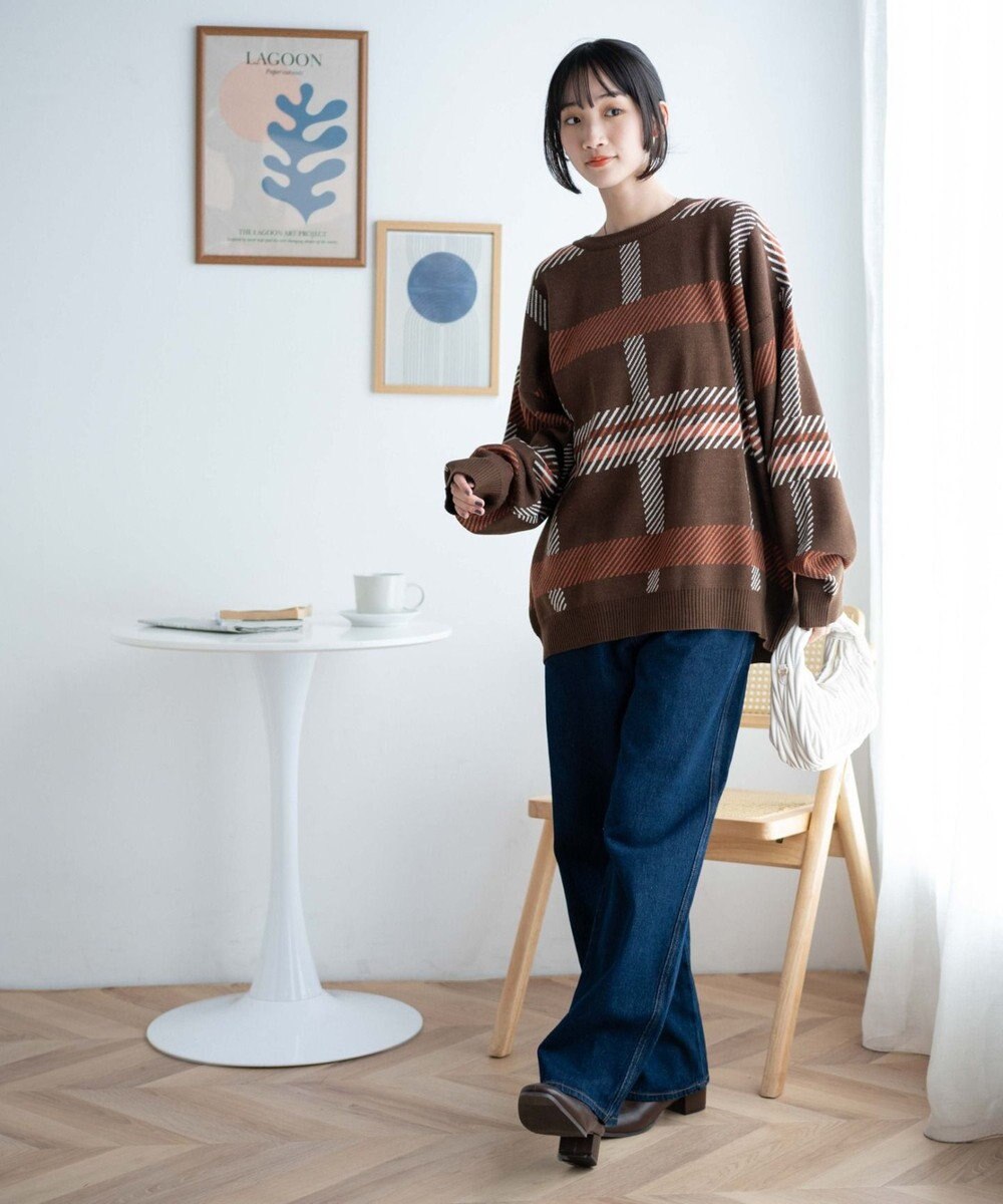 WEGO ルーズフィット総柄プルオーバー 