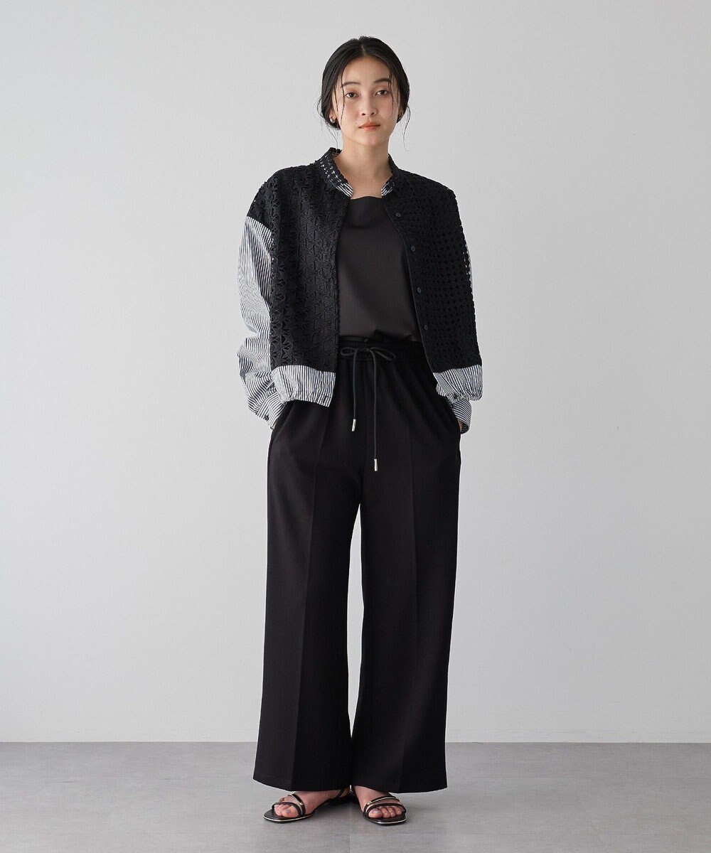 YECCA VECCA レースMIXレイヤードデザインシャツ 