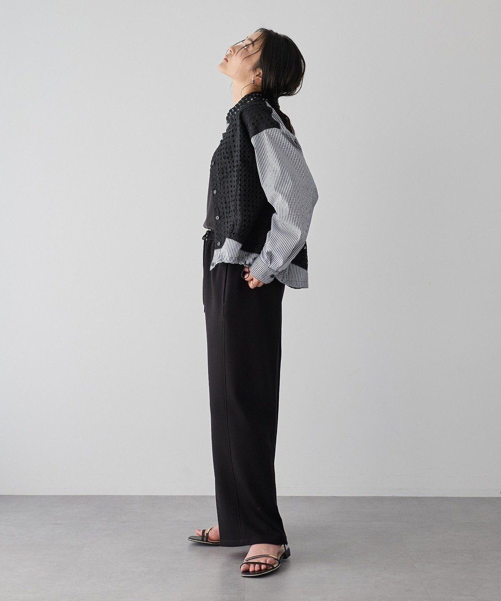 YECCA VECCA レースMIXレイヤードデザインシャツ 