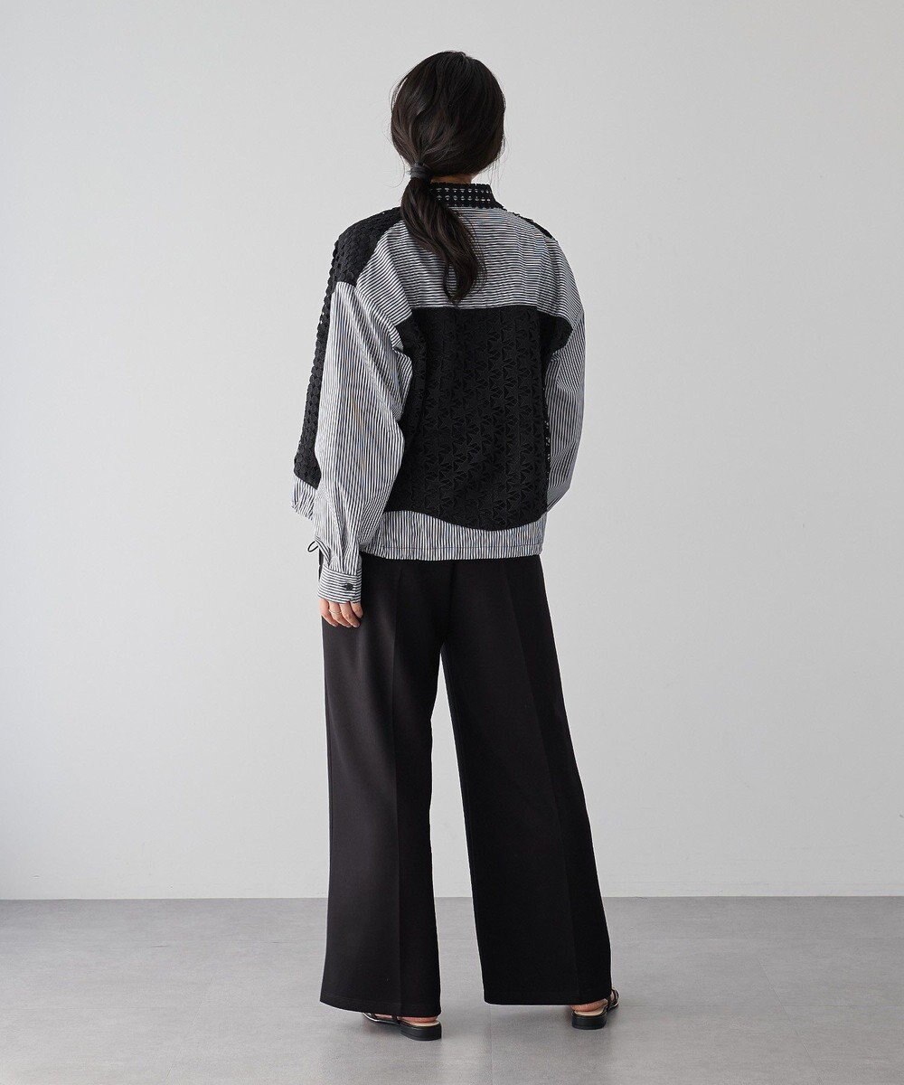 YECCA VECCA レースMIXレイヤードデザインシャツ 