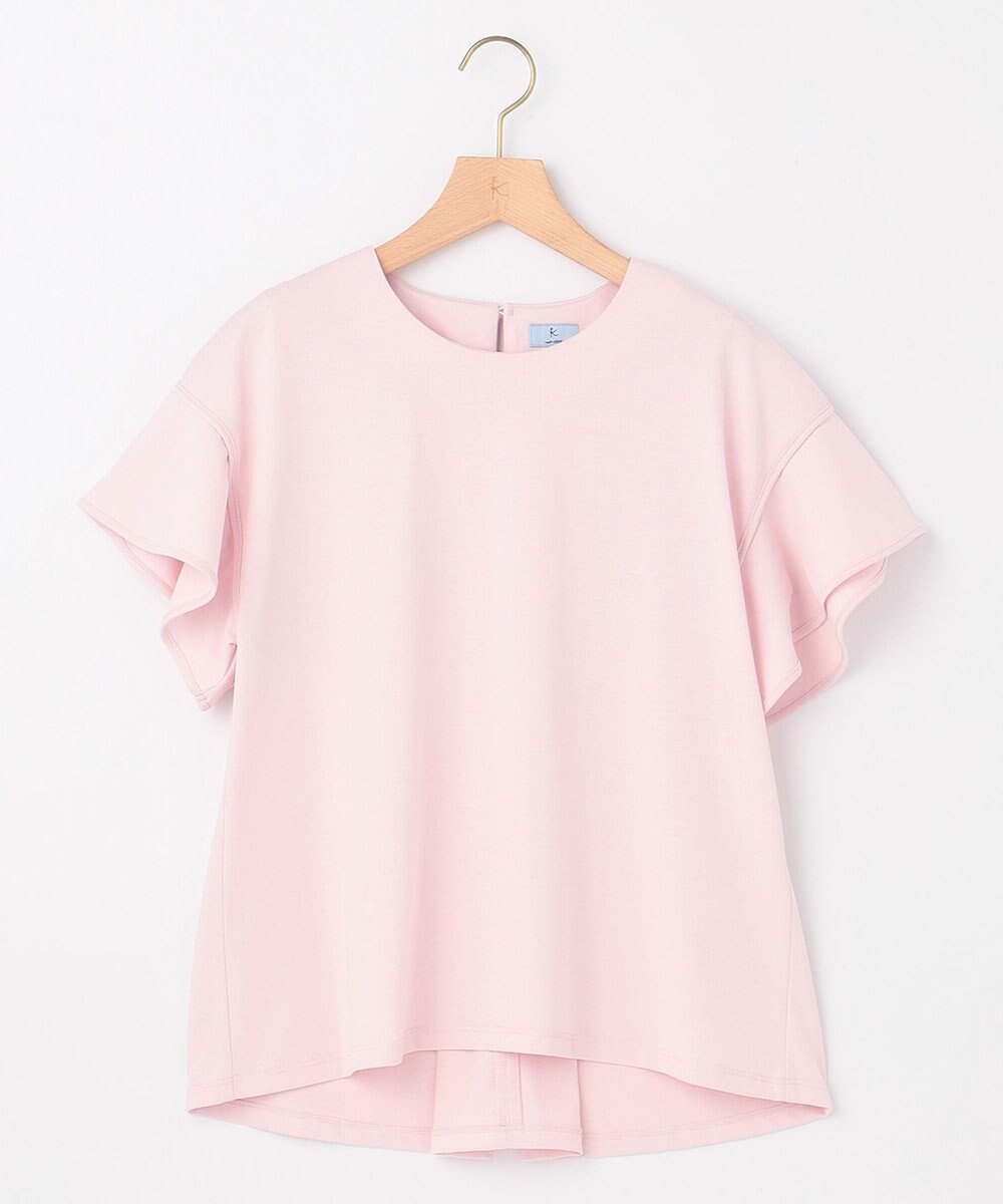 組曲 GIZAプレーティング天竺フリルスリーブ Tシャツ 