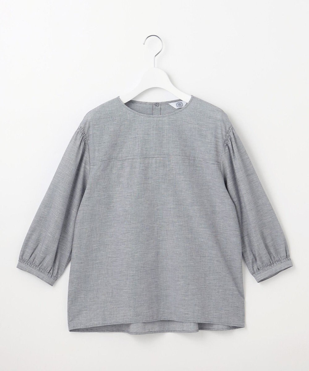 J.PRESS LADIES L 【洗える】BEZピンチェック ボリュームスリーブ ブラウス 