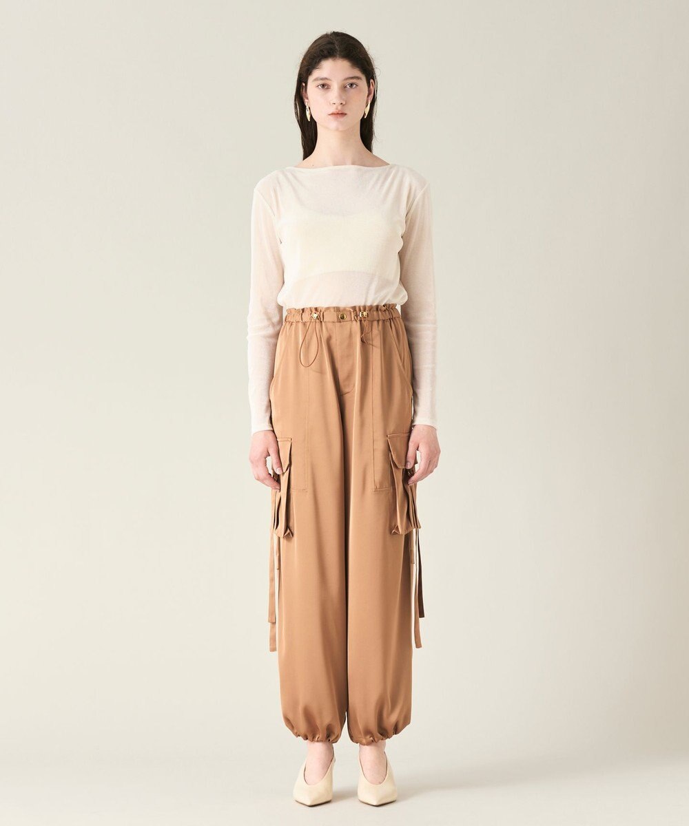 GRACE CONTINENTAL サテンカーゴパンツ 