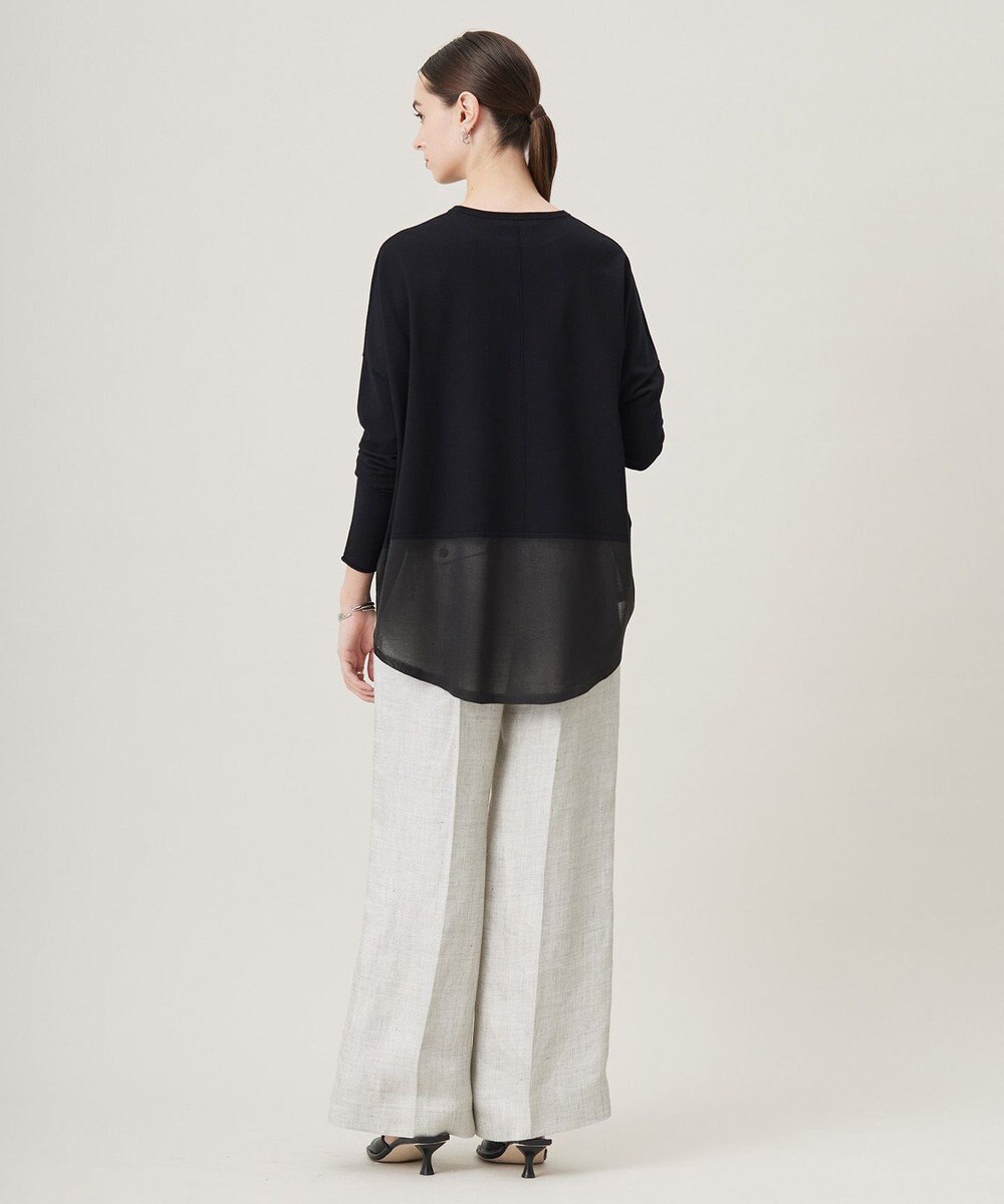 ICB L 【洗える】 ヴィスコースワイド シアーコンビプルオーバー 