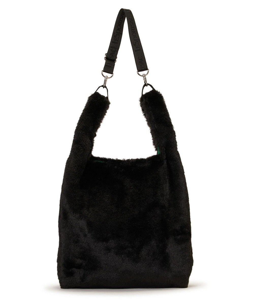 LeSportsac FUR SHOULDER TOTE/ブラックフラッフィーファー 