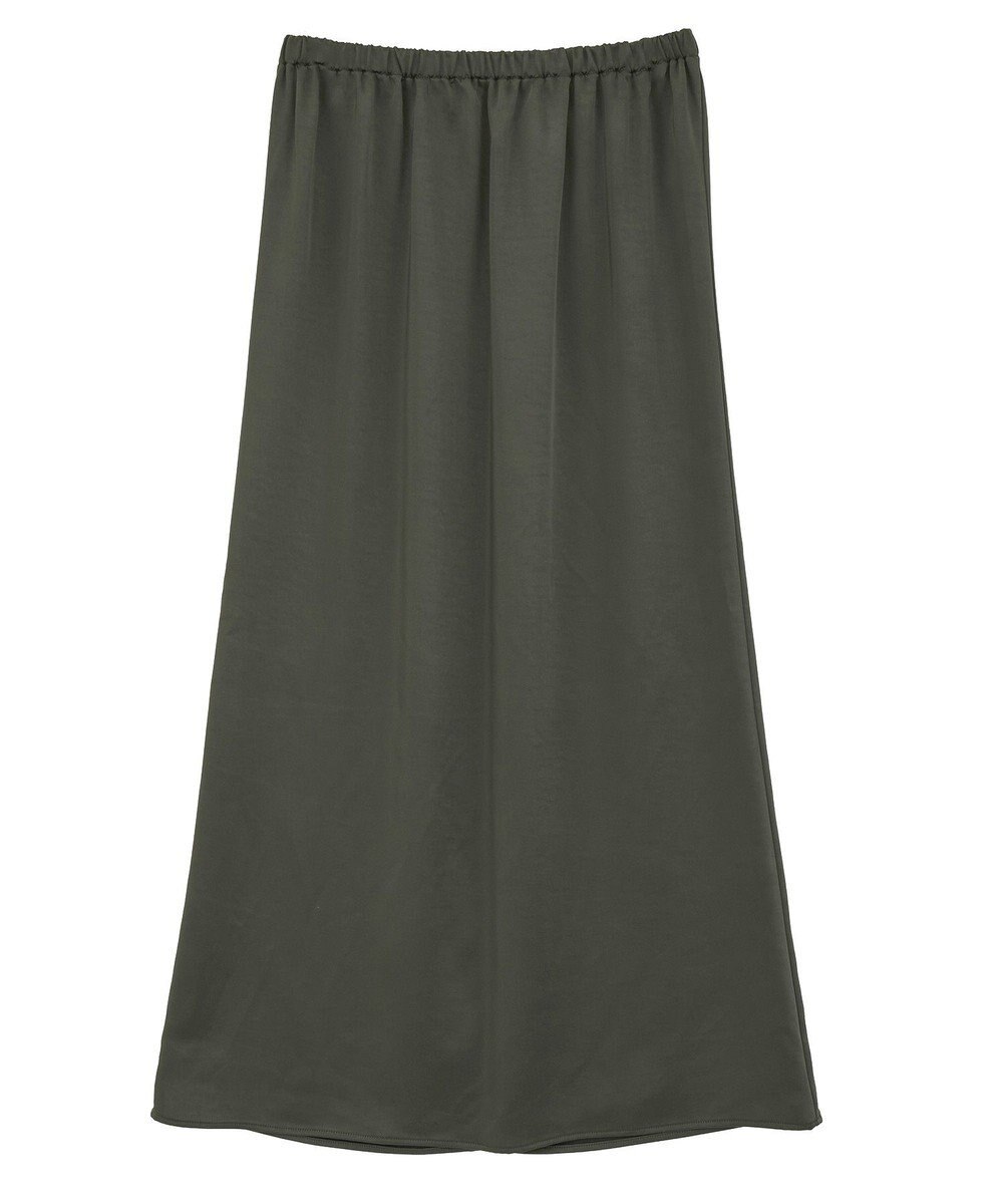 Green Parks すっきり見えシルエットサテンナロースカート 