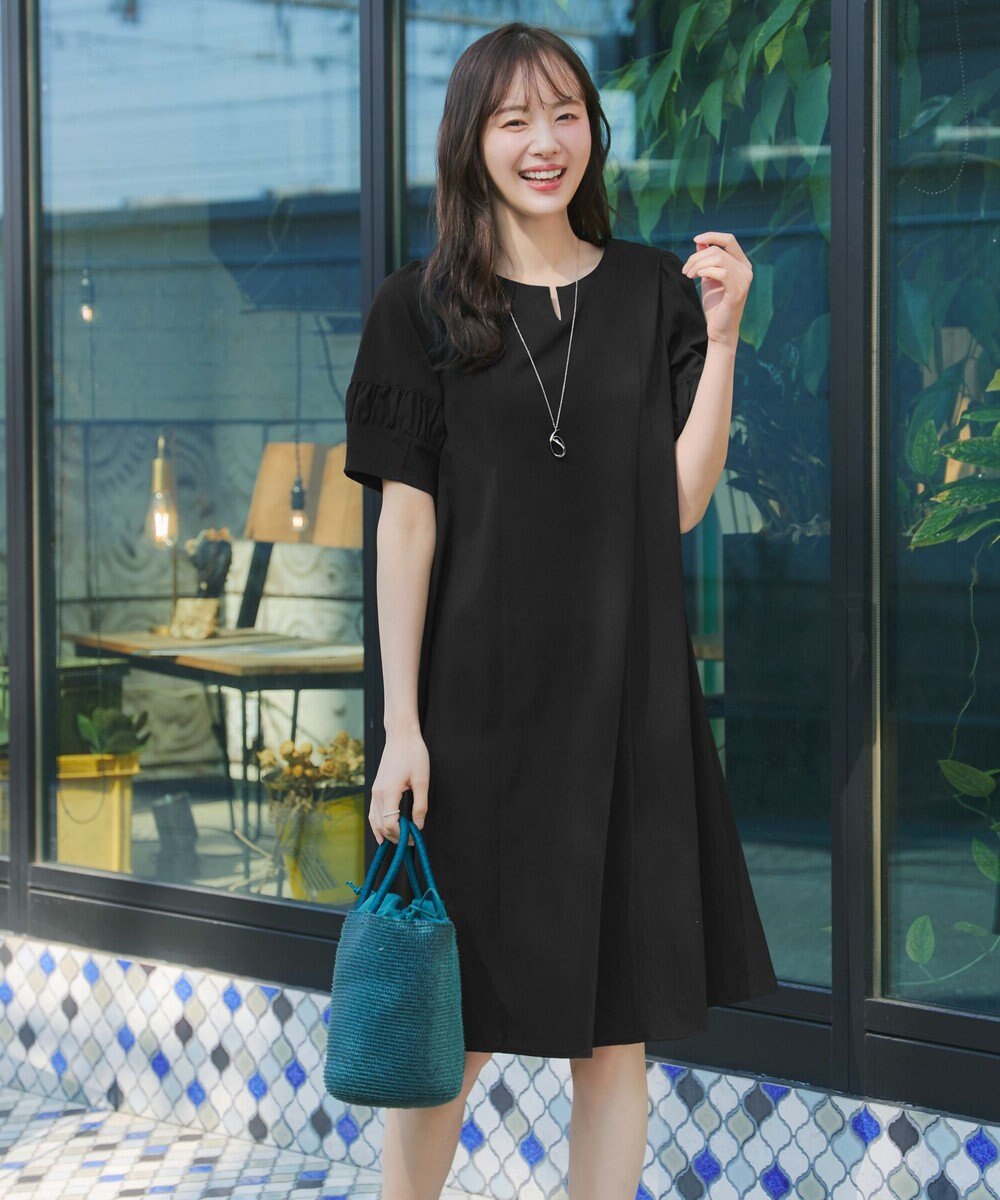 Tiaclasse 【選べる着丈・新色追加】ギャザーランタンスリーブワンピース 