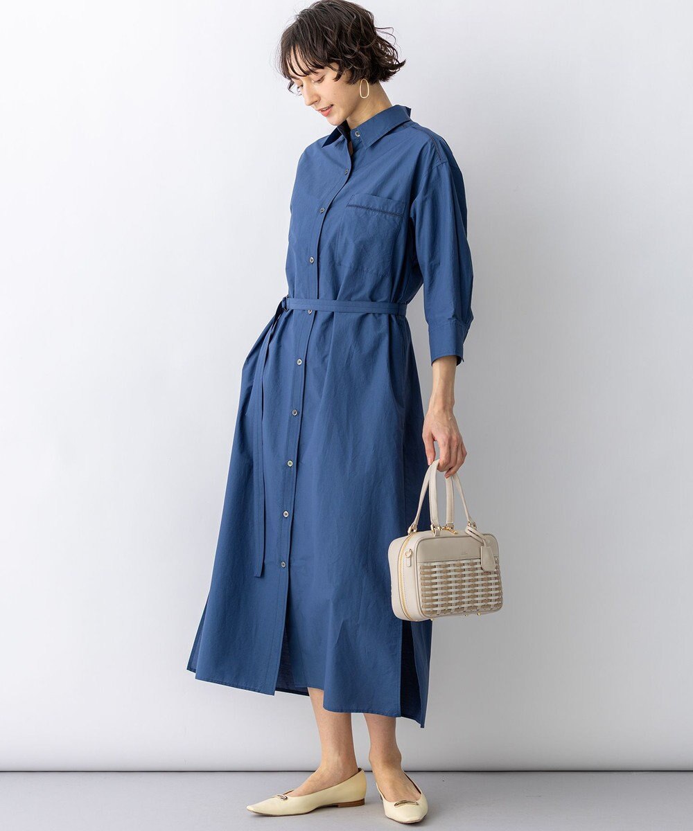23区 【先行予約】ナイロンコットンタフタ シャツワンピース 