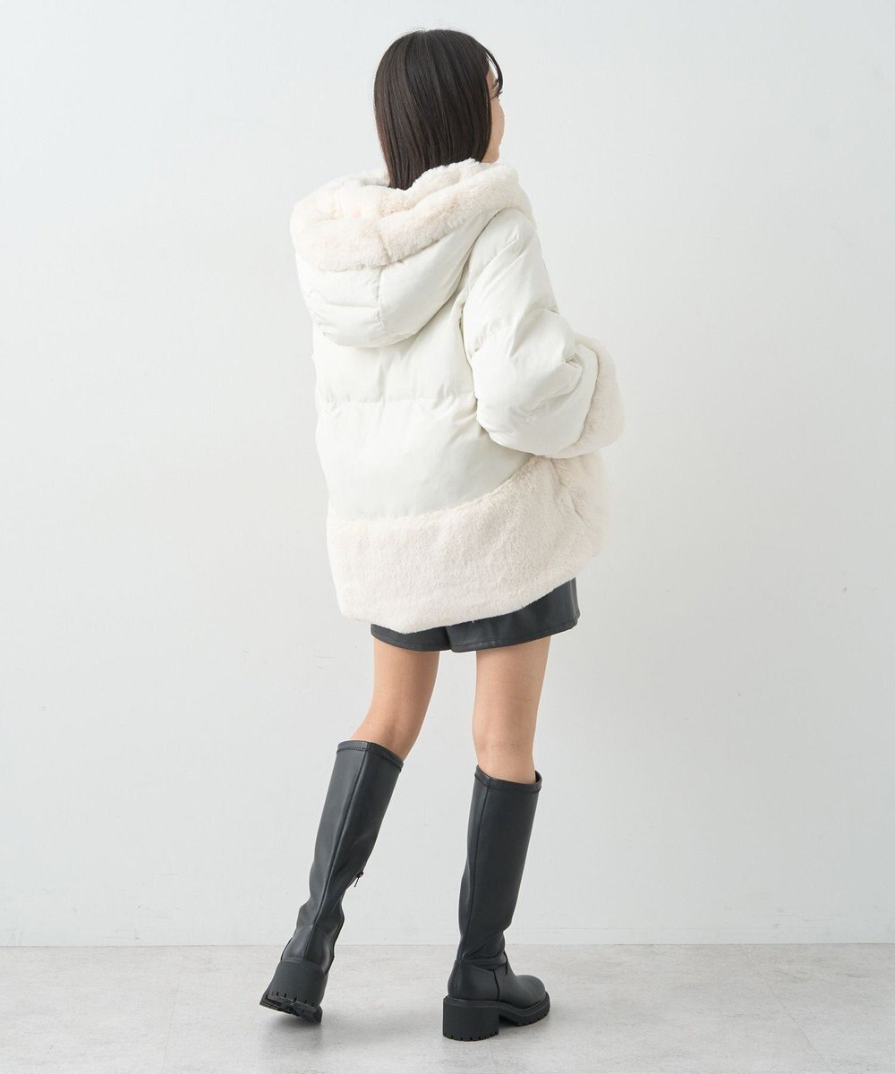 earth music&ecology フードファー中綿ショートコート 