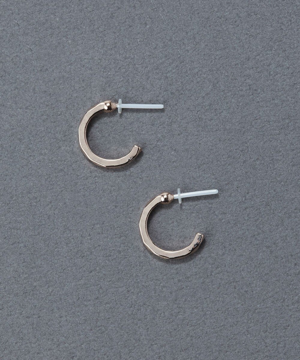 Phoebe 〈金属アレルギー対応〉スパークフープセラミックポストピアス シンプル/フープピアス 