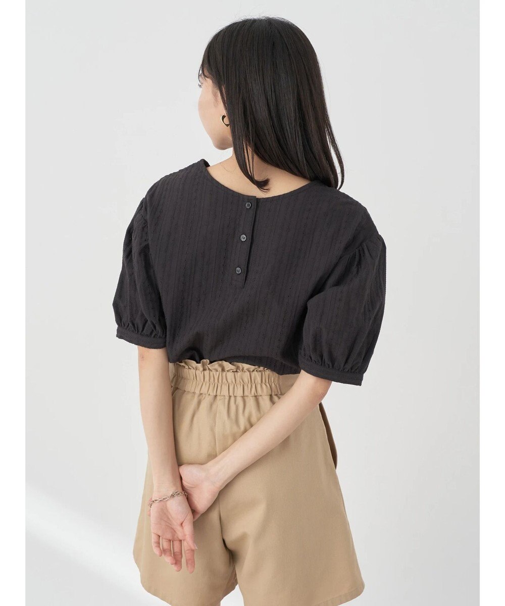 earth music&ecology 刺繍パフスリーブブラウス 