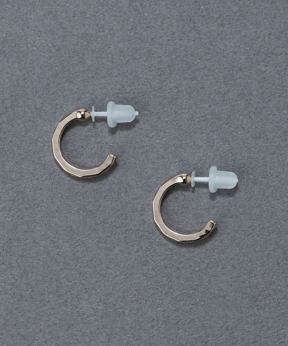 Phoebe 〈金属アレルギー対応〉スパークフープセラミックポストピアス シンプル/フープピアス 