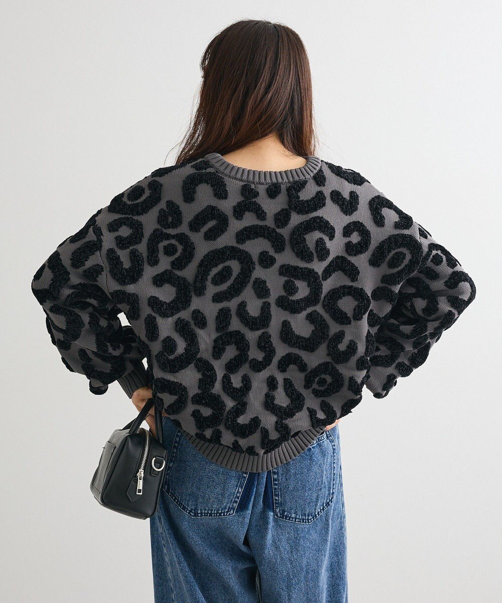 Green Parks ・ｆｕｒｒｙ　ｒａｔｅ　レオパードジャカードニット 