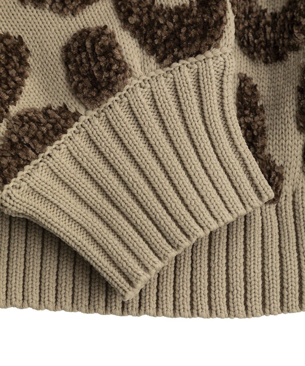 Green Parks ・ｆｕｒｒｙ　ｒａｔｅ　レオパードジャカードニット 