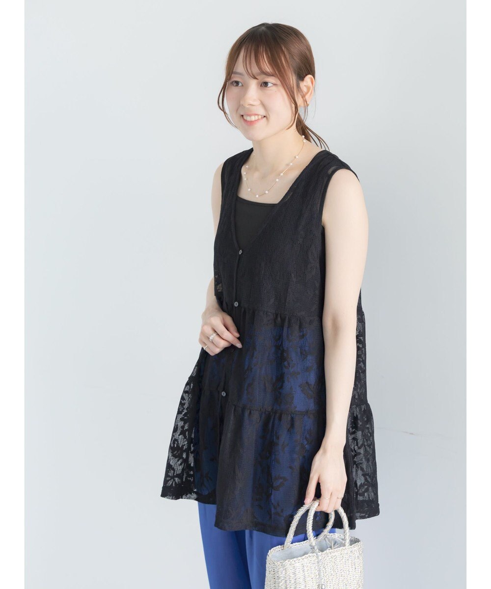 Te chichi 前後2WAYレースレイヤードチュニックベスト 